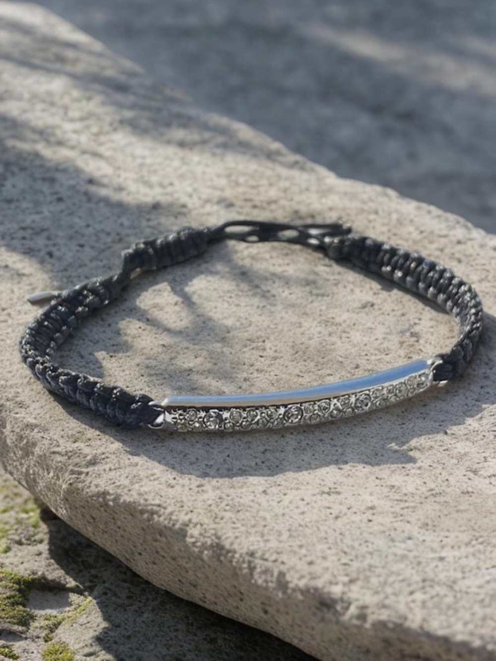 Fossil Crystals Braided Bracelet adjustable up to 8 inches
